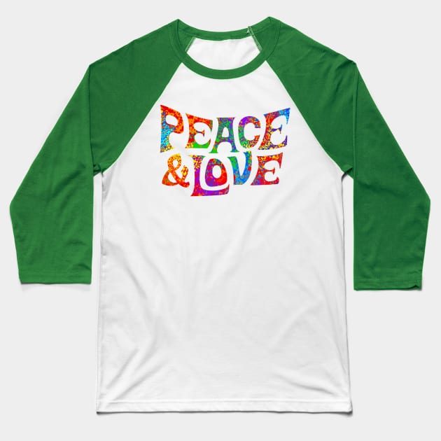 Peace and love Baseball T-Shirt by pickledpossums